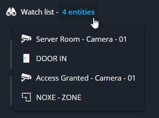 Schnellansicht der Einheiten in der Watchlist der Genetec Web App.