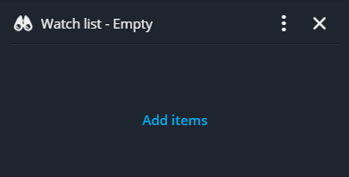 The Watch list in Genetec Web App with the add items button displayed.